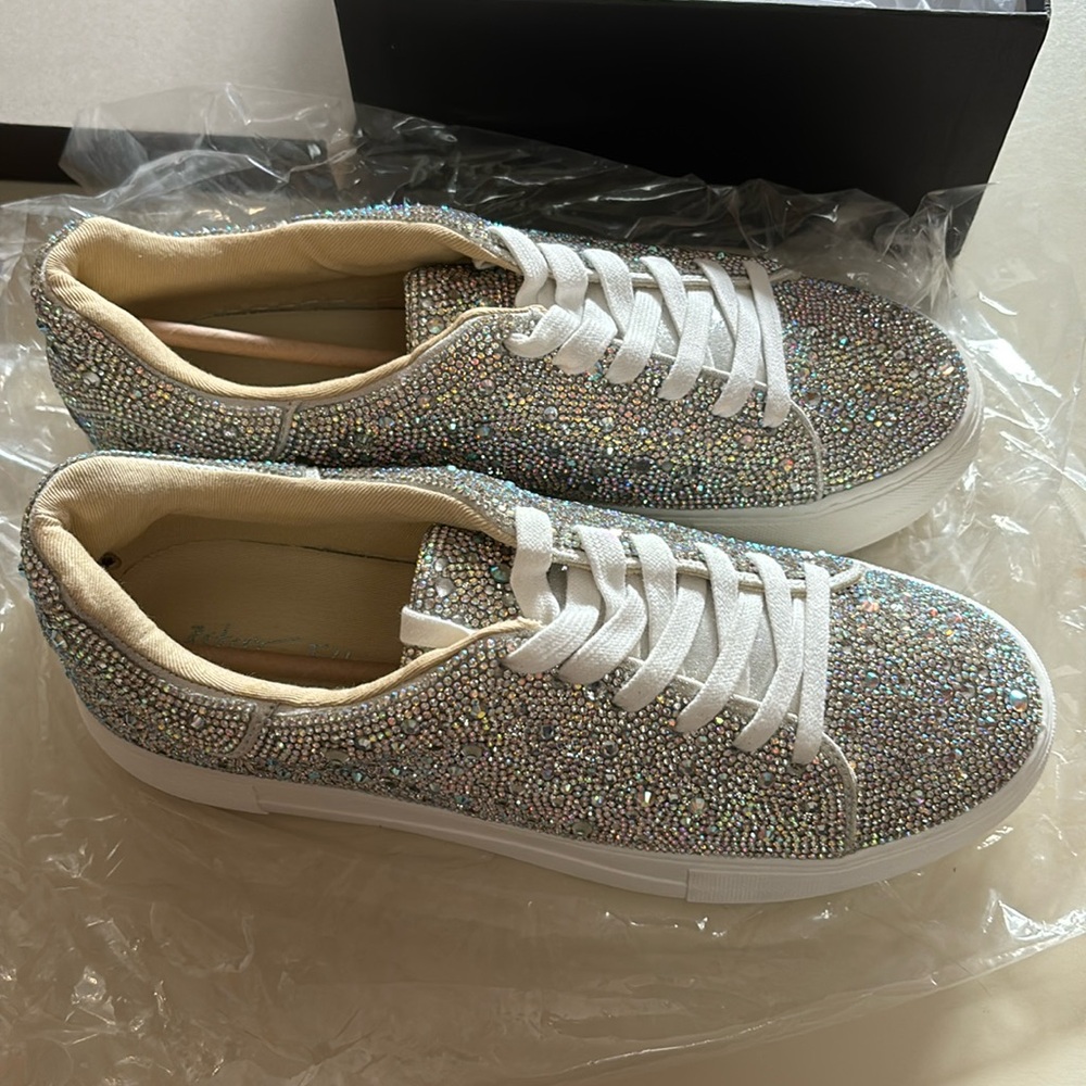 NWB Betsey Johnson Sidny Rhinestone Sneakers